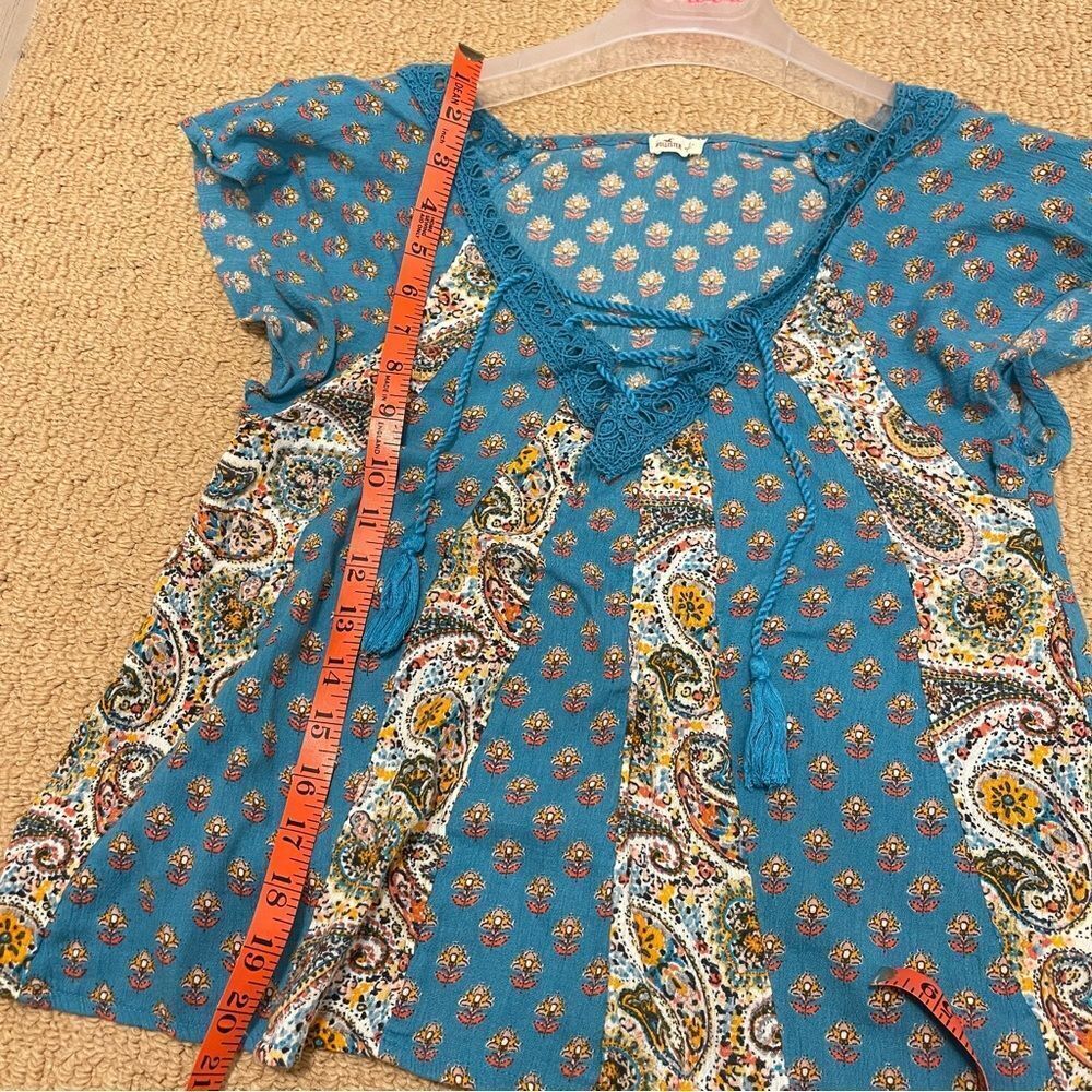 Hollister Boho Blouse Blue Floral - S - Picture 11 of 11